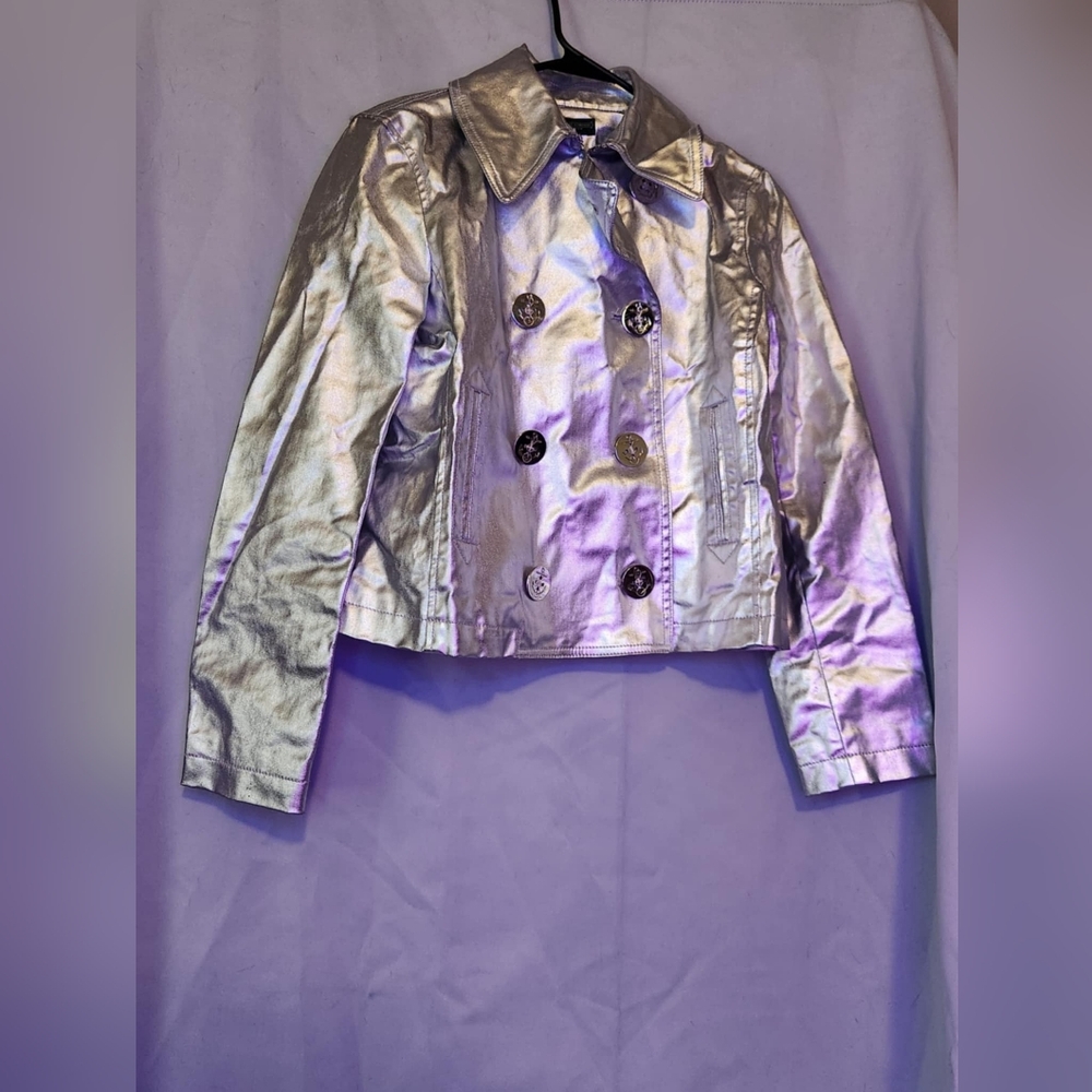 Shiny Cropped peacoat